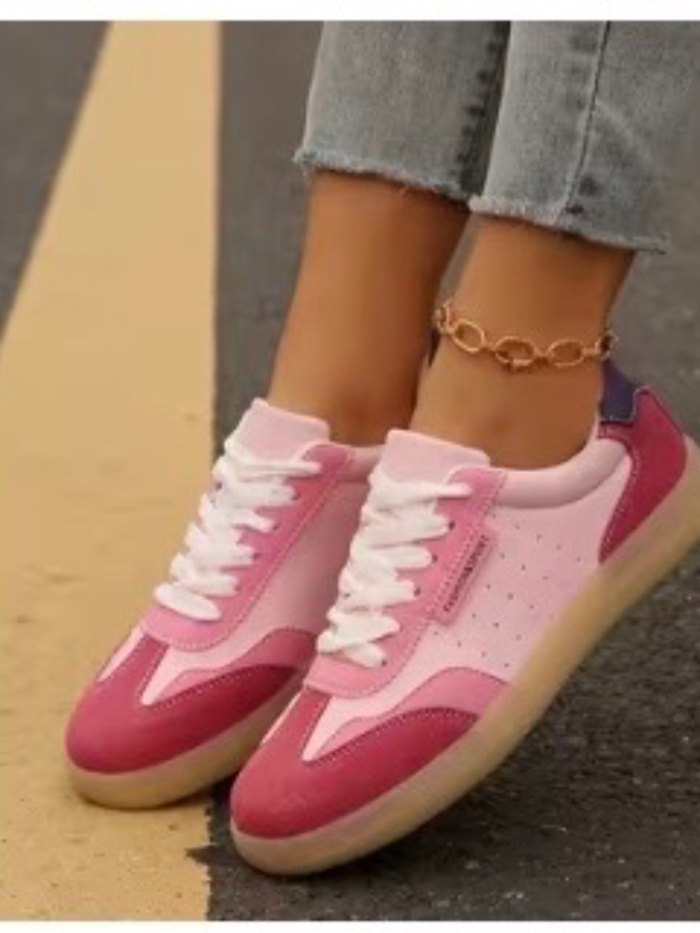 Women’s Pink Casual Fashion Sneakers - Size 10